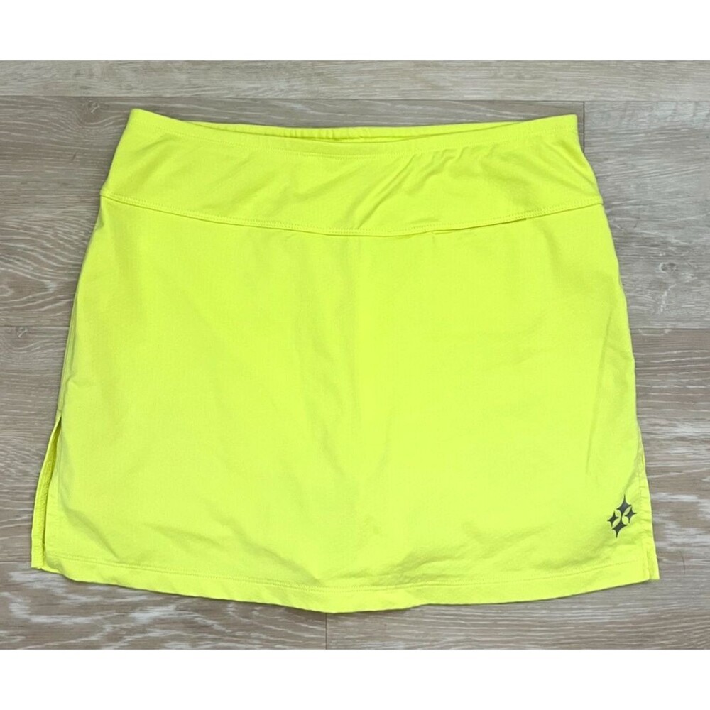 JoFit Women’s Athletic Skort Sz Small Yellow Neon Golf Tennis Pickleball 15"